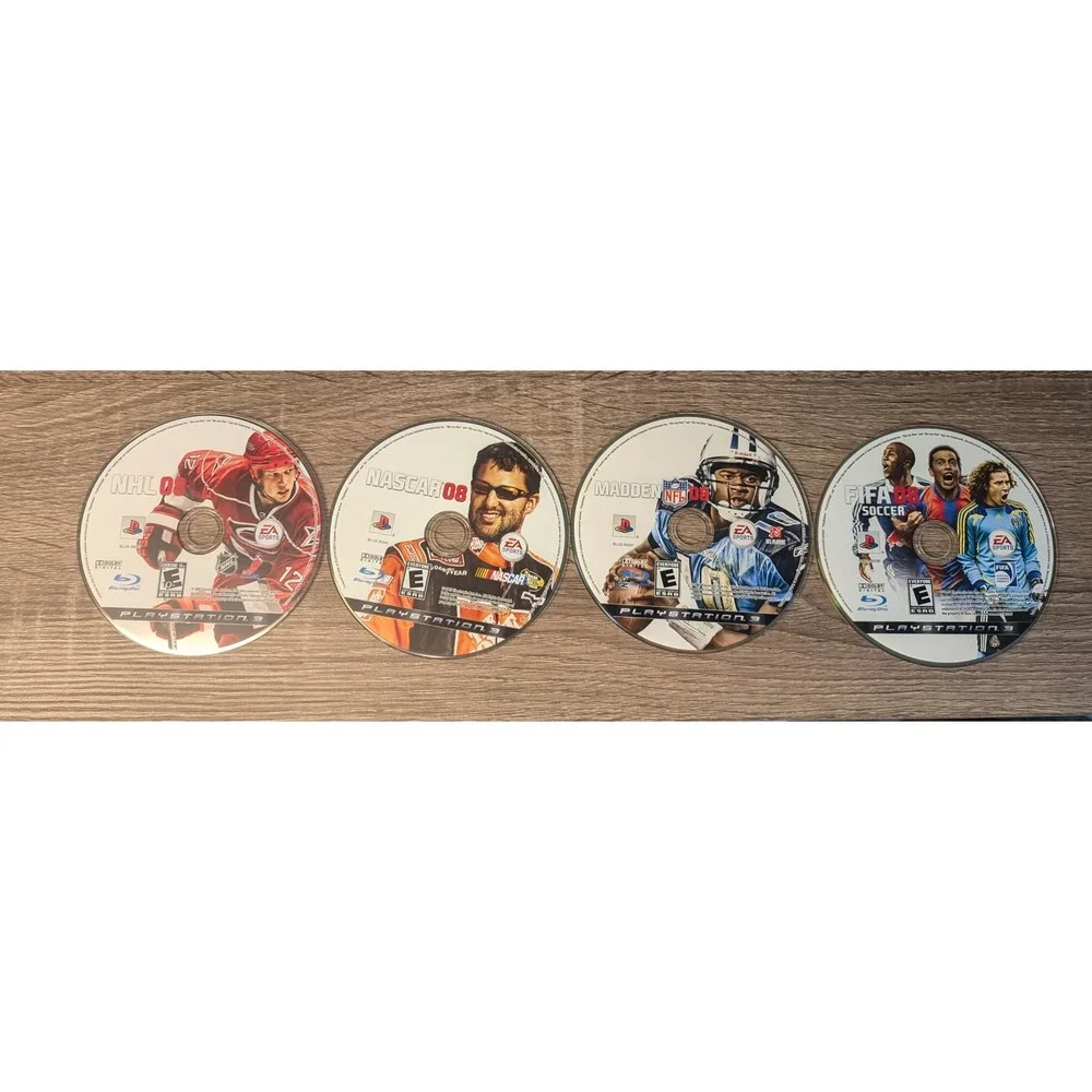 PS3 Game Lot: NHL 08, NASCAR 08, Madden NFL, FIFA Soccer Playstation 3 Disc Only